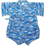 盛夏 甚平(ジンベイ) 【日本製】リップルプリント龍柄甚平ロンパス 80cm/サックスブルー NO.JT-620908