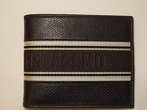 Salvatore Ferragamo Men's Brown Pebbled Leather Bifold Wallet