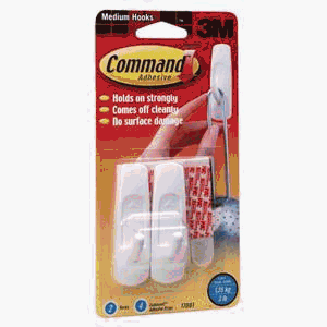 Tools: 3M Command 17001 Medium Hooks with Adhesive Strips