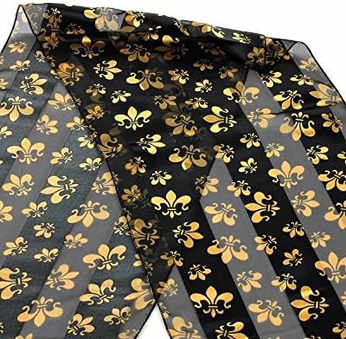 Black and Gold Fleur De Lis Scarf. New Orleans Saints.