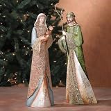 Christmas Nativity Mary & Joseph Metal/Shell Set 22in - Regal Art #G106