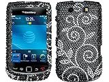 Wild Vines Black Bling Rhinestone Faceplate Diamond Crystal Hard Skin Case  ....