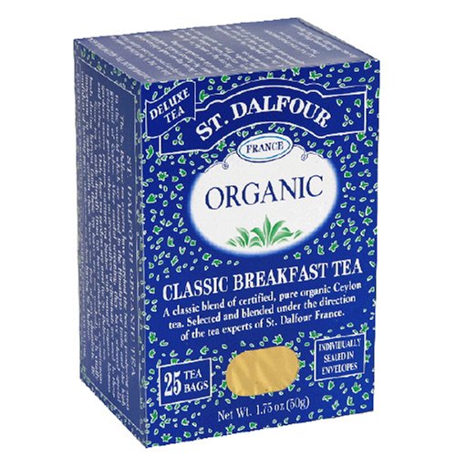 ST. DALFOUR Organic Tea, Tea Bags, Classic Breakfast, 1.75-Ounce Bags, 25-Count Boxes (Pack of 6)