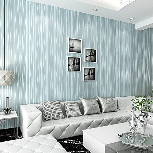 Bloss Modern Luxury Abstract Stripes Mural Wall Decals Wallpaper, Blue, 1.73 Ft By 32.8 ft