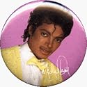 Michael Jackson - Autograph (Head Shot) - AUTHENTIC 1980's RETRO VINTAGE 1.50" Button / Pin