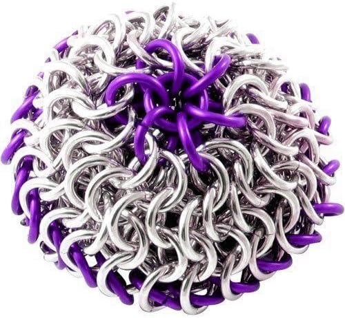 Dragon Droppings Chain Mail Metal Footbags - Silver and Purple