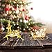 24k Gold Plated Reindeer & Sleigh Ornaments with Matashi Crystals