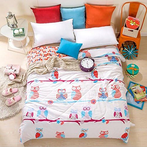 Home Comfortable 100% Cotton Comforter for Summer Air-Conditioning Quilt 1PC (60" x 78", Owl)