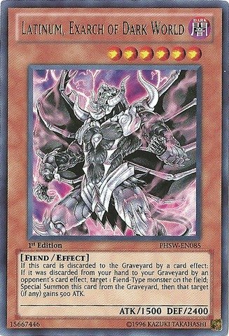 Yu-Gi-Oh! - Latinum, Exarch of Dark World (PHSW-EN085) - Photon Shockwave - 1st Edition - Ultra Rare