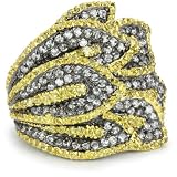 nOir Artisian Fold Over Pave Ring, Size 7
