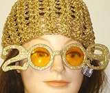 Hand Crocheted Gold Metallic Gimp Skull Cap Offered in Combination with Gold Frame 2009... by Gita Accessories
