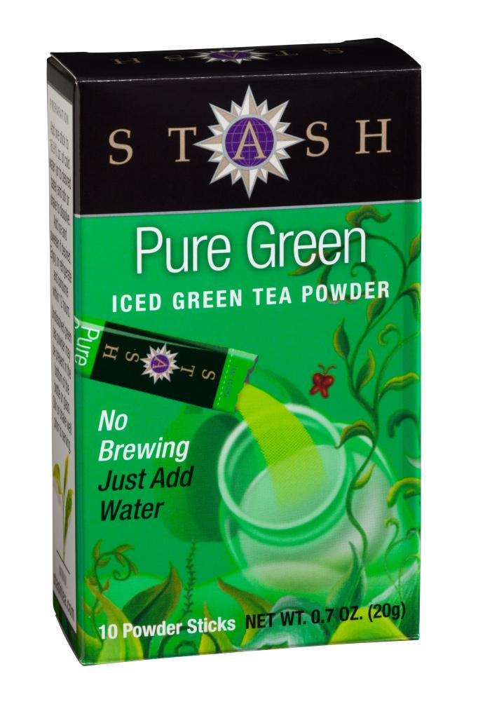 Stash Tea Unsweetened Green Iced Tea Powder, 12 Count