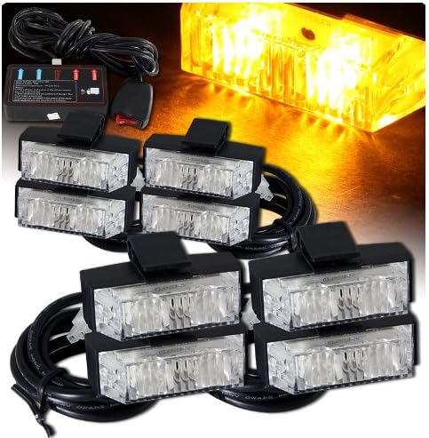Low Profile LED Grille Clip on Mounting Emergency Strobe Lights - Amber