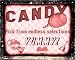 CANDY sign gum suckers chocolates / STORE display / vintage RETRO kitchen wall decor art