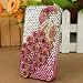 3D Bling Crystal iPhone Case for AT&T Verizon Sprint Apple iPhone 4/4S Pink Peacock