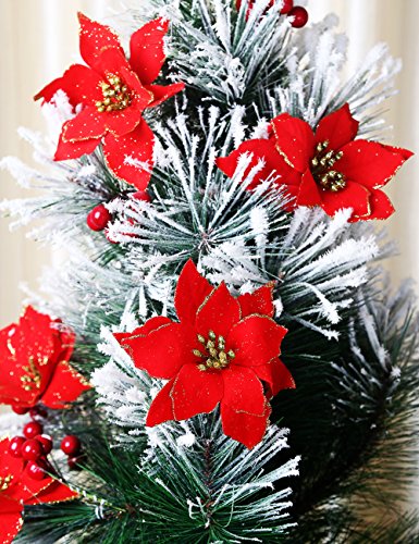 2013newestseller Pack of 30 Red Poinsettia Christmas Tree Ornaments Decorations
