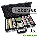 Pokerset mit 300 Pokerchips, Koffer, W&uuml;rfel & Spielkarten