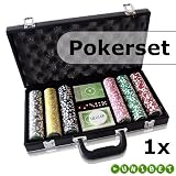 Pokerset mit 300 Pokerchips, Koffer, W�rfel & Spielkartenvon "No Name"