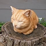 [ネコのオーナメント]香箱猫ミニ（茶トラ）12146[幅11cm、高さ13cm]