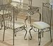 Set of 4 Georgian Court Wrought Iron Antique Gold Finish Dining Chair/Chairs with Cushion Seats