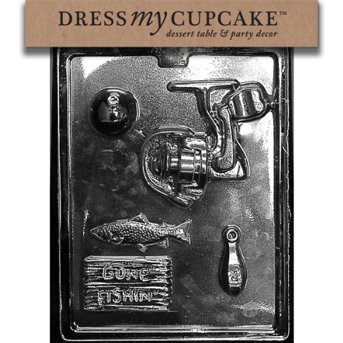 Dress My Cupcake DMCS102SET Chocolate Candy Mold, Fishing Kit for Specialty Box, Set of 6