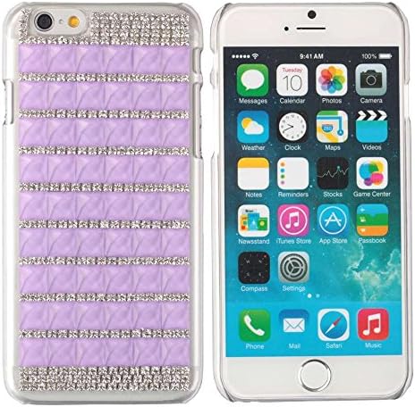 ACC5Star(TM) New Stylish Bling Diamante Diamond Cristal Silver Chain Clear Case Cover Skin for Apple iphone 6 (4.7 inch screen) + High Quality Random Color Stylus + 10*15 Cm Green Soft Clean Cloth with Logo (Colocasia)