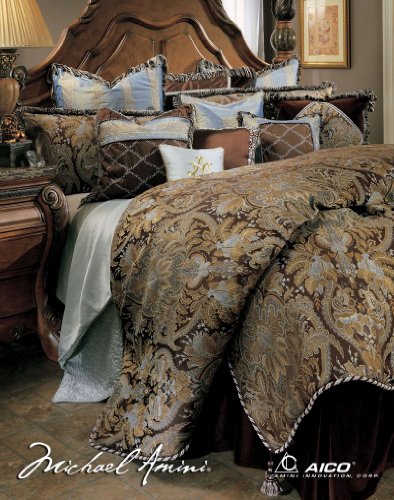 Michael Amini Portofino 13 pc King Comforter Set in Brown by AICO On Sale