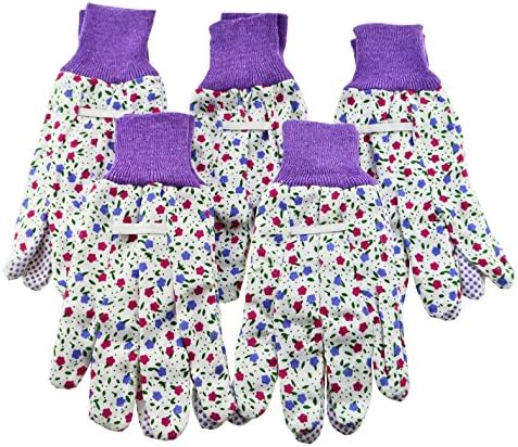 Garden Friends Women's Plastic Dot Garden Gloves in Cotton Material Pack of 5