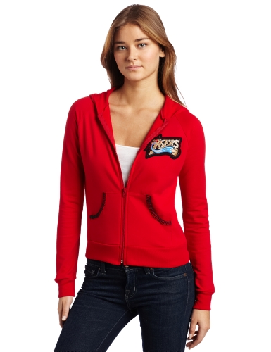 Majestic Threads Philadelphia 76Ers Zip Hoodie, Red, Large