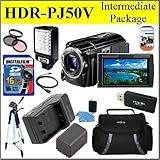 Sony Handycam HDR-PJ50V 220GB 1080p HD Video Camera Intermediate Package W/ ....