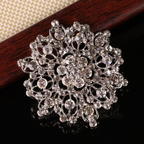 1pc Wholesale Rhinestone Crystal Wedding Bridal Bouquet Flower Pearls Brooch Pin
