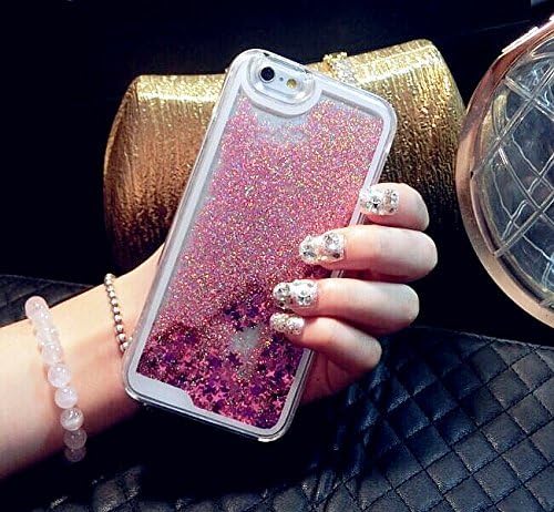 iphone 6/6S 4.7 inch case, DoDo Pang? Case for iPhone 6 4.7" (2014 Version),Liquid Hard Case for iPhone 6,Cute Cover for iPhone 6,Fashion Creative Design Flowing Liquid Floating Luxury Bling Glitter shiny Star Hard Case for Apple iPhone 6 Star-Light Pink