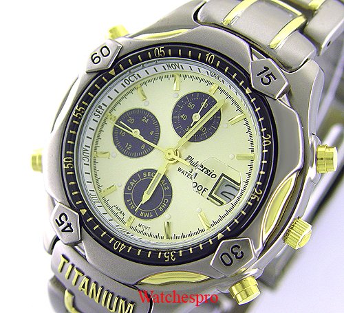 Click here for NEW PHILIP PERSIO MEN CHRONO DATE TITANIUM WATCH S... prices