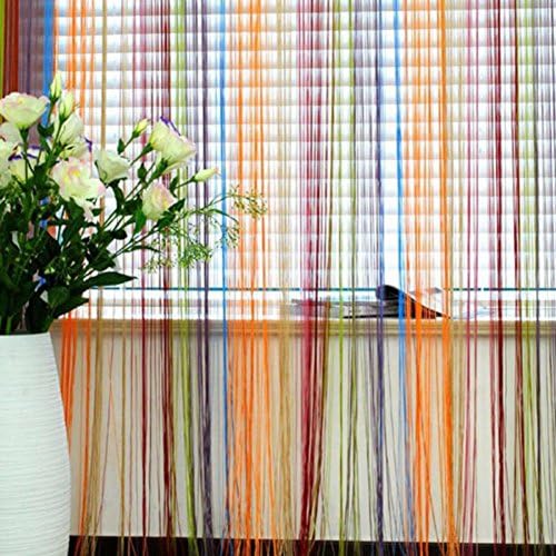 Hobomark Colorful Window Fringe Wall Panel Divider Tassel Line String Curtain
