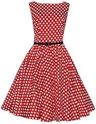 Spring 2015 Dots Print Vintage Draped  Dress