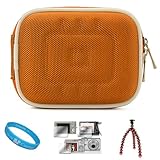 Nylon Orange Compact Protective Camera Carrying Case with Removable Clip-On ....