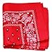 Paisley One Dozen Cowboy Bandanas (Red, 22 X 22 in)