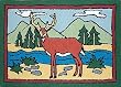 Country Deer Cotton Hooked Rug 2'x3'