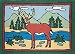 Country Deer Cotton Hooked Rug 2'x3'