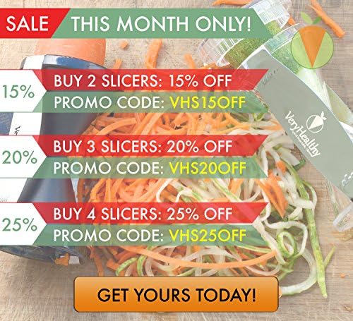 The Very Healthy Spiral Slicer, Vegetable Spiralizer, Zucchini Pasta Noodle Spaghetti Maker (Clear)