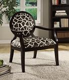 Coaster 900214 Louis Style Accent Chair with Exposed Wood Arms, Giraffe Print