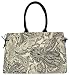 Cotton Black and White Paisley Satchel Bag with Cotton Cord Handle 20