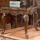 Square End Table w/Beveled Glass Top