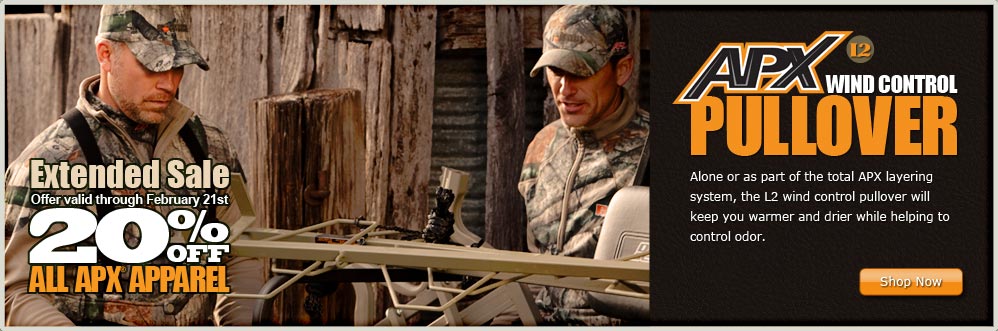 Two Men Preparing for the Hunt Wearing the Russell Outdoors L2 Wind Control Pullover