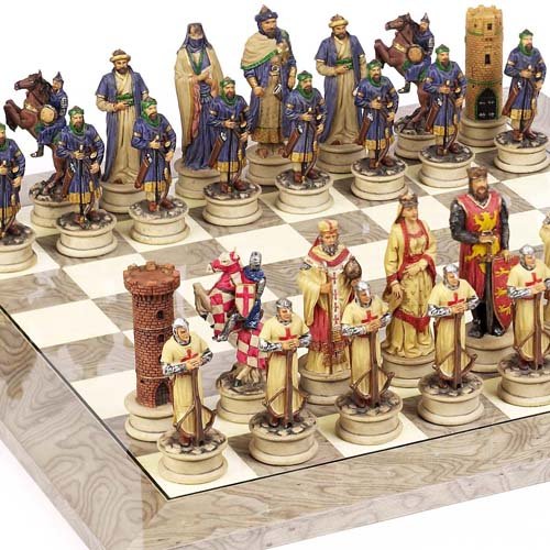 Crusade Chessmen & Greenwich Street Board From Spain Large, King: 4 1/2