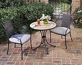3-Piece Tile-Top Bistro Table and Chairs Set