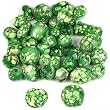 55 Grams Green Mosaic Glass Beads Assorted Beading Mix