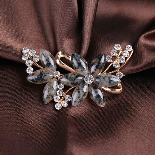 JADE Olines classic Fashion Brooches Golden Plated Flashing Clear and Black Rhinestones Crystals Pearls Flower Leaves Brooches Pin Clips