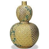 九谷焼 13号飾壷 本金盛割取小紋 【陶器,花器,フラワーベース】の画像