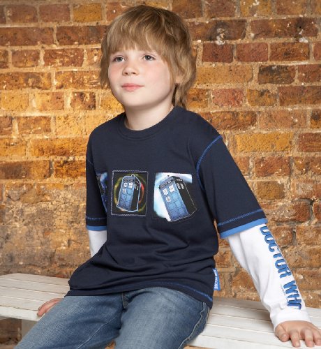 Dr Who Tardis Mock Layered Tshirt with Tardis Sound Chip